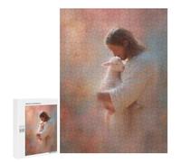Puzzles for Adults 500 PCS Jesus Holding Lamb Painting Puzzle For Teenagers Improve Memory Challenging To Complete Challenging Family Fun Game 500 PCS