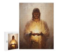 Puzzles for Adults 500 PCS Jesus Holding Light Painting Puzzles for Teenagers Staycation Kill Time Help The Brain Exercise Unique Birthday And Xmas Gifts 500 PCS