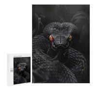Puzzles for Adults 500 PCS King Cobra in Black Smoke Jigsaw for Adults Relaxing Games Analysis And Logic Unique Birthday And Xmas Gifts 500 PCS