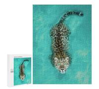Puzzles for Adults 500 PCS Leopard Swimming in Water-4 Puzzle For Teenagers Improve Memory Challenging To Complete Challenging Family Fun Game 500 PCS