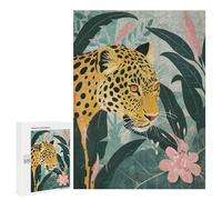 Puzzles for Adults 500 PCS Leopard Tropical Jungle Jigsaw for Teenagerss Pattern Assembly Parent-child Interaction Beautiful Design Game 500 PCS