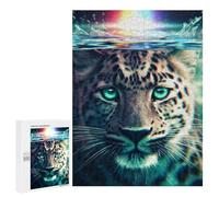 Puzzles for Adults 500 PCS Leopard Underwater Rainbow Puzzle For Teenagers Improve Memory Challenging To Complete Challenging Family Fun Game 500 PCS