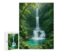 Puzzles for Adults 500 PCS Lush Waterfall in A Green Forest Jigsaw for Adults Relaxing Games Presents for Women Challenging Game Gifts 500 PCS