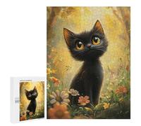 Puzzles for Adults 500 PCS Magical Black Cat Garden Puzzle For Teenagers Improve Memory Challenging To Complete Challenging Family Fun Game 500 PCS