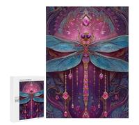 Puzzles for Adults 500 PCS Magical Dragonfly Artwork Jigsaws for Adults Puzzle Difficult Challenge Help The Brain Exercise Unique Challenge Game 500 PCS