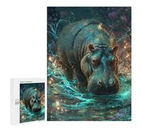 Puzzles for Adults 500 PCS Magical Hippo Pond Puzzle For Teenagers Improve Memory Challenging To Complete Challenging Family Fun Game 500 PCS