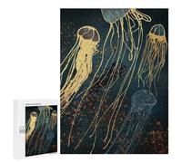 Puzzles for Adults 500 PCS Metallic Jellyfish Jigsaw for Teenagerss Pattern Assembly Parent-child Interaction Beautiful Design Game 500 PCS