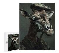 Puzzles for Adults 500 PCS Military Giraffe Portrait Jigsaw Puzzles for Teenagerss Stress Reliever Educational Challenge Christmas Birthday Gifts 500 PCS