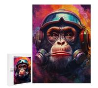 Puzzles for Adults 500 PCS Monkey Pilot in Space Puzzles for Teenagers Staycation Kill Time Help The Brain Exercise Unique Birthday And Xmas Gifts 500 PCS