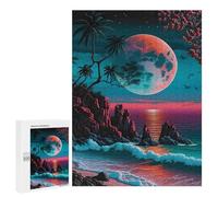 Puzzles for Adults 500 PCS Moonlit Coastal Paradise Puzzles for Adults Family Games Stress Reliever Unique Birthday And Xmas Gifts 500 PCS