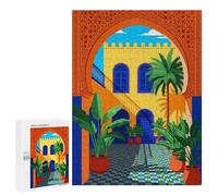 Puzzles for Adults 500 PCS Moroccan Courtyard Jigsaws for Adults Relaxing Games Enhance Memory Unique Birthday And Xmas Gifts 500 PCS