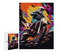 Puzzles for Adults 500 PCS Motocross Thrill Rider in Action Puzzles for Teenagers Staycation Kill Time Help The Brain Exercise Unique Birthday And Xmas Gifts 500 PCS