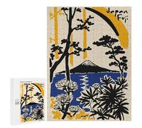 Puzzles for Adults 500 PCS Mount Fuji Landscape Illustration Jigsaw for Teenagerss Pattern Assembly Parent-child Interaction Beautiful Design Game 500 PCS