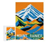 Puzzles for Adults 500 PCS Mount Rainier Poster Jigsaw for Teenagerss Pattern Assembly Parent-child Interaction Beautiful Design Game 500 PCS