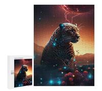 Puzzles for Adults 500 PCS Mystical Leopard in Fantasy Landscape Jigsaw for Adults Relaxing Games Analysis And Logic Unique Birthday And Xmas Gifts 500 PCS