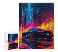 Puzzles for Adults 500 PCS Neon City Racing Car Puzzles for Teenagers Staycation Kill Time Help The Brain Exercise Unique Birthday And Xmas Gifts 500 PCS