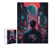 Puzzles for Adults 500 PCS Neon Cityscape Future Vision Puzzles for Adults Hands-on Game But Fun And Humorous Christmas Birthday Gifts 500 PCS