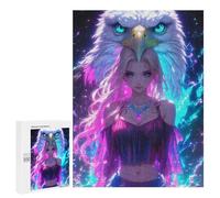 Puzzles for Adults 500 PCS Neon Girl with Bald Eagle Jigsaw for Teenagerss Pattern Assembly Parent-child Interaction Beautiful Design Game 500 PCS