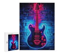 Puzzles for Adults 500 PCS Neon Guitar Wall Art Jigsaws for Adults Relaxing Games Enhance Memory Unique Birthday And Xmas Gifts 500 PCS