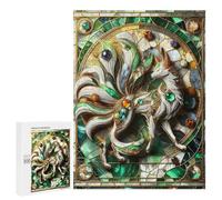 Puzzles for Adults 500 PCS Nine Tailed Fox Kitsune Jigsaws for Adults Relaxing Games Enhance Memory Unique Birthday And Xmas Gifts 500 PCS