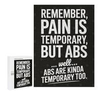 Puzzles for Adults 500 PCS Pain Is Temporary, Abs Are Too Jigsaw for Teenagerss Pattern Assembly Parent-child Interaction Beautiful Design Game 500 PCS