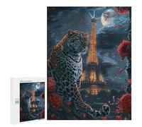 Puzzles for Adults 500 PCS Paris Night Leopard Romance Puzzles for Teenagers Staycation Kill Time Help The Brain Exercise Unique Birthday And Xmas Gifts 500 PCS