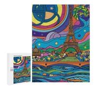 Puzzles for Adults 500 PCS Paris Skyline Art Print Puzzles for Teenagers Staycation Kill Time Help The Brain Exercise Unique Birthday And Xmas Gifts 500 PCS