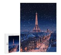Puzzles for Adults 500 PCS Paris Winter Night Lights Puzzle For Teenagers Improve Memory Challenging To Complete Challenging Family Fun Game 500 PCS