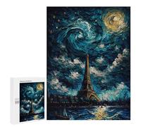 Puzzles for Adults 500 PCS Parisian Nightscape with Eiffel Tower Puzzles for Adults Family Games Stress Reliever Unique Birthday And Xmas Gifts 500 PCS