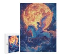 Puzzles for Adults 500 PCS Pegasus Moonlit Flight Fantasy Puzzles for Teenagers Staycation Kill Time Help The Brain Exercise Unique Birthday And Xmas Gifts 500 PCS