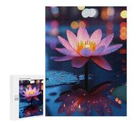 Puzzles for Adults 500 PCS Pink Lotus Flower in Water Reflection Jigsaw Puzzles for Teenagerss Stress Reliever Educational Challenge Christmas Birthday Gifts 500 PCS
