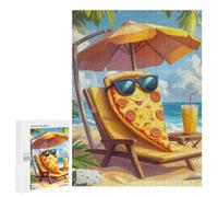 Puzzles for Adults 500 PCS Pizza on Vacation Jigsaw for Adults Relaxing Games Analysis And Logic Unique Birthday And Xmas Gifts 500 PCS