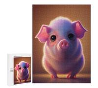 Puzzles for Adults 500 PCS Puzzles Adorable Piglet Illustration Puzzles for Adults Family Game Presents for Women for Birthday, Chrismas 500 PCS