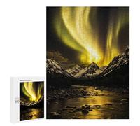 Puzzles for Adults 500 PCS Puzzles Aurora Borealis over Snowy Mountains Puzzles for Adults Toy Wall Decor Difficult Hard Help The Brain Exercise 500 PCS