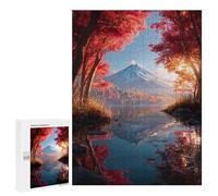 Puzzles for Adults 500 PCS Puzzles Autumnal Lake Reflections with Mountain View Adult Jigsaw Puzzles Family Activities Difficult And Challenge for Is Ideal As A Gift 500 PCS