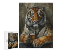 Puzzles for Adults 500 PCS Puzzles Beer Drinking Tiger Jigsaws for Adults Family Games Difficult Hard Deal As Gifts for The Whole Family 500 PCS