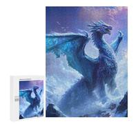 Puzzles for Adults 500 PCS Puzzles Blue Ice Dragon Fantasy Artwork Adult Jigsaw Puzzles Family Activities Difficult And Challenge for Is Ideal As A Gift 500 PCS