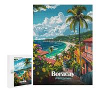 Puzzles for Adults 500 PCS Puzzles Boracay Philippines Tropical Island View Puzzles for Adults Toy Wall Decor Difficult Hard Help The Brain Exercise 500 PCS