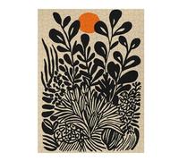 Puzzles for Adults 500 PCS Puzzles Botanical Illustration with Orange Sun Jigsaws for Adults Anti-Stress Toys Wall Art Deal As Gifts for The Whole Family 500 PCS
