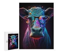 Puzzles for Adults 500 PCS Puzzles Colorful Cosmic Cow Glasses-1 Puzzles for Adults Brain Teaser Game Perfect Decoration Deal As Gifts for The Whole Family 500 PCS