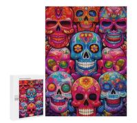 Puzzles for Adults 500 PCS Puzzles Colorful Sugar Skulls Artwork-1 Jigsaws for Adults Family Games But Fun And Humorous for Birthday, Chrismas 500 PCS