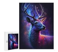 Puzzles for Adults 500 PCS Puzzles Cosmic Deer Fantasy Artwork Puzzles for Adults Brain Teaser Game Perfect Decoration Deal As Gifts for The Whole Family 500 PCS