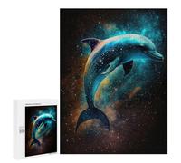 Puzzles for Adults 500 PCS Puzzles Cosmic Dolphin Art Print-10 Puzzles for Adults Brain Teaser Game Perfect Decoration Deal As Gifts for The Whole Family 500 PCS