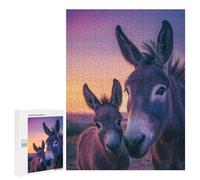 Puzzles for Adults 500 PCS Puzzles Donkey Duo at Sunset Jigsaws for Adults Family Games Difficult Hard Deal As Gifts for The Whole Family 500 PCS