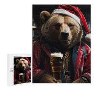 Puzzles for Adults 500 PCS Puzzles Drinking Beer Santa Bear Adult Jigsaw Anti-Stress Toys Analysis And Logic Unique Birthday And Gifts 500 PCS
