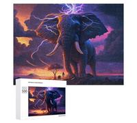 Puzzles for Adults 500 PCS Puzzles Electric Elephant Stormscape Jigsaws for Adults Family Games Difficult Hard Deal As Gifts for The Whole Family 500 PCS