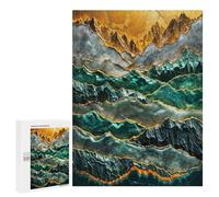 Puzzles for Adults 500 PCS Puzzles Emerald Mountains Golden Dawn Puzzles for Adults Toy Wall Decor Difficult Hard Help The Brain Exercise 500 PCS