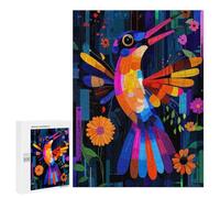 Puzzles for Adults 500 PCS Puzzles Expressionist Geometry Hummingbird - Vibrant Abstract Nature Art Puzzles for Adults Toy Wall Decor Difficult Hard Help The Brain Exercise 500 PCS