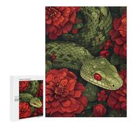 Puzzles for Adults 500 PCS Puzzles Floral Snake Serpent Puzzles for Adults Toy Wall Decor Difficult Hard Help The Brain Exercise 500 PCS