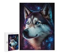 Puzzles for Adults 500 PCS Puzzles Galactic Husky Portrait-4 Puzzles for Adults Brain Teaser Game Perfect Decoration Deal As Gifts for The Whole Family 500 PCS